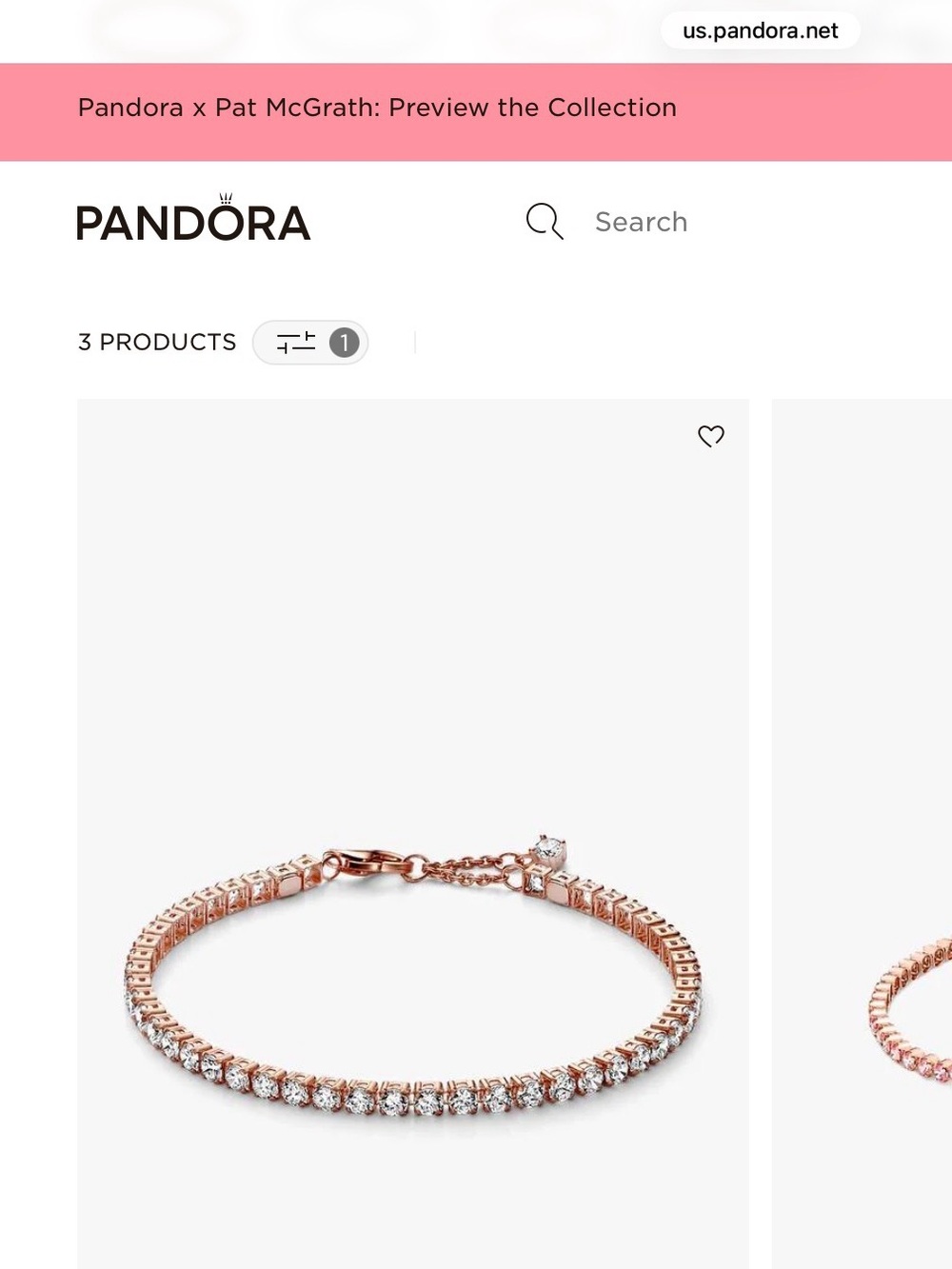 Pandora Rose Gold Cubic Zirconia Tennis Bracelet